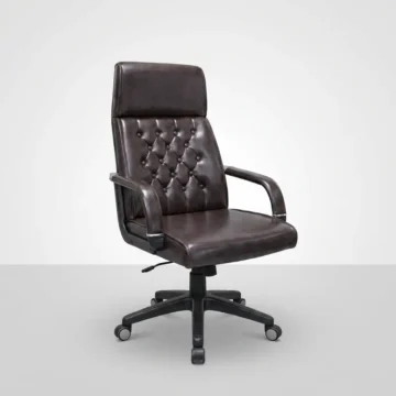 Brown Tufted Leather Executive Chair